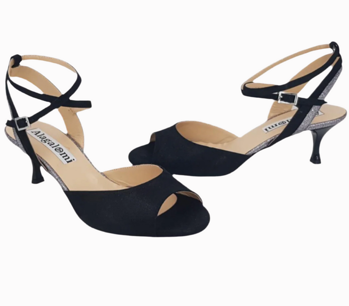 Nina 50 / Black & Silver-Alagalomi- Axis Tango - Best Tango Shoes