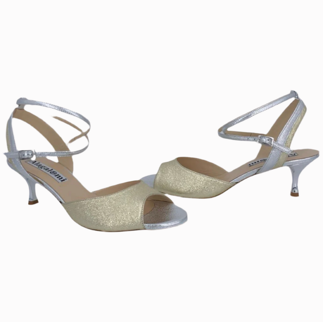 Nina 50 / Gold & Silver-Alagalomi- Axis Tango - Best Tango Shoes