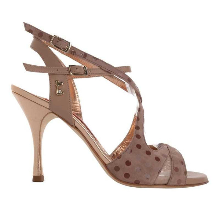 A4 Chiara / Beige Pois-Tangolera- Axis Tango - Best Tango Shoes