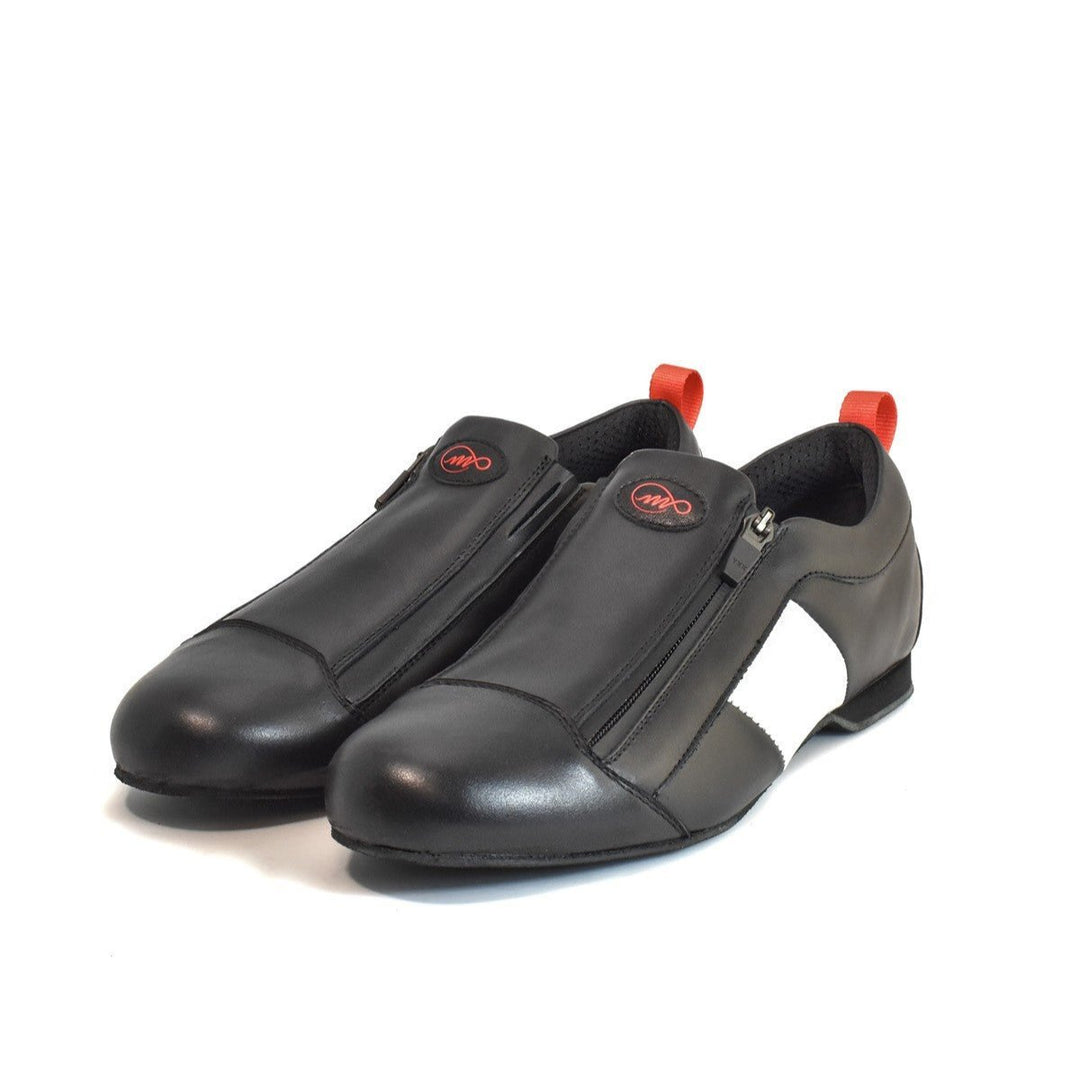 Zipper / Black Leather-Monsieur Pivot- Axis Tango - Best Tango Shoes